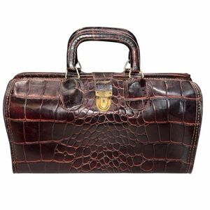 Vintage Upjohn Brown Cowhide Leather Doctor’s Bag